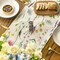 Wildflowers Floral Eucalyptus Spring Table Runner, Seasonal Summer Kitchen Dining Table Decoration for Home Party Decor 13x72 Inch